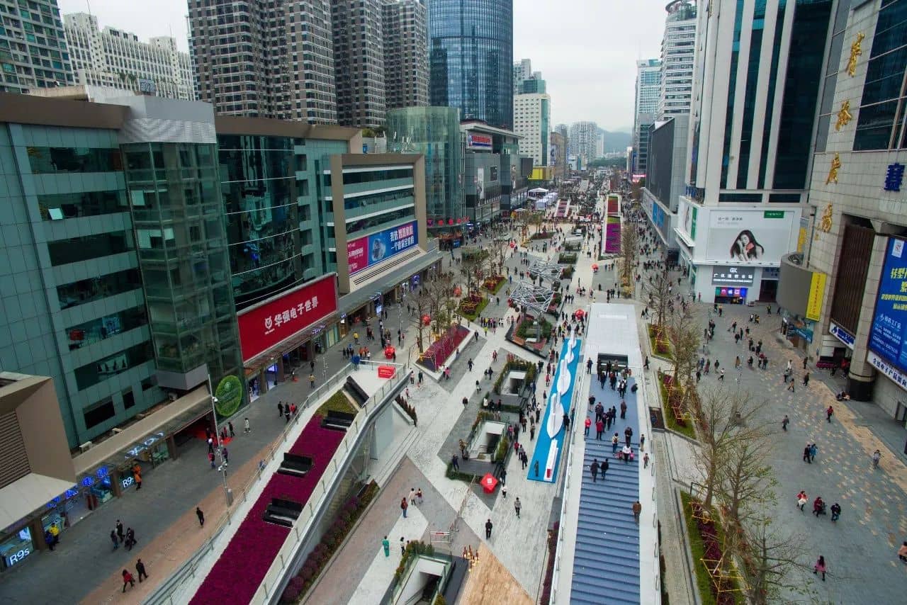 Huaqiang Electronics World — Aerial View from Shennan Road