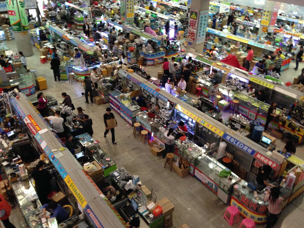 Huaqiang Electronics World — Elevated View of Stalls