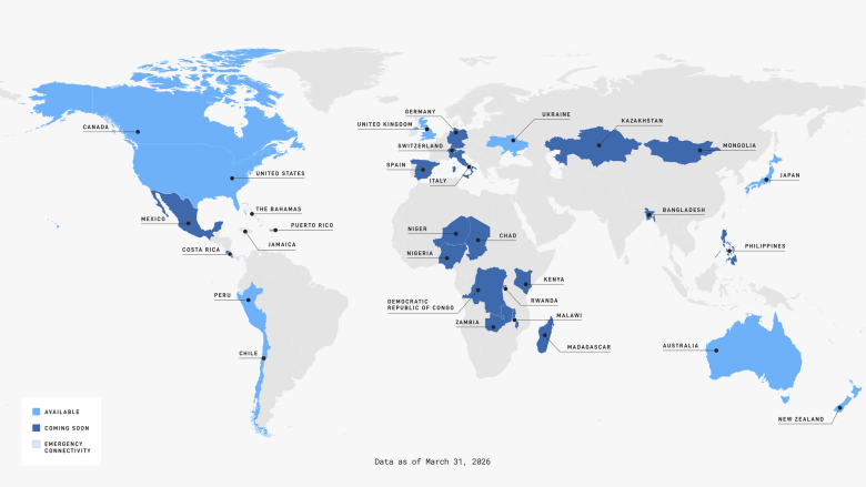 Starlink Wholesale — Coverage Map, Detail